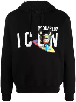 Dsquared2 худи с кулиской и логотипом, черный