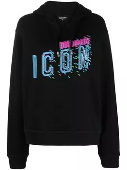 Dsquared2 худи с кулиской и логотипом, черный