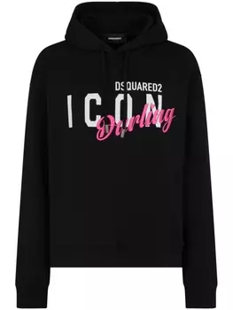 Dsquared2 худи с логотипом, черный