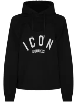 Dsquared2 худи с логотипом и вырезами, черный