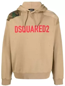Dsquared2 худи с логотипом, коричневый