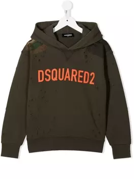 Dsquared2 худи с логотипом, зеленый