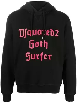 Dsquared2 худи с надписью, черный
