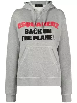 Dsquared2 худи с надписью, серый