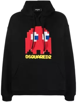 Dsquared2 худи с принтом, черный