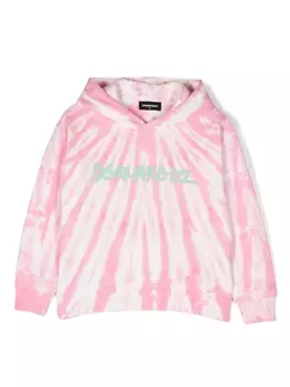 Dsquared2 худи с принтом тай-дай и логотипом, розовый