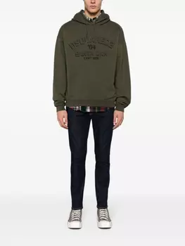 Dsquared2 худи с тисненым логотипом, зеленый