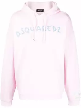 Dsquared2 худи с вышитым логотипом, розовый