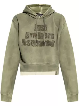 DSQUARED2 худи с вышитым логотипом, зеленый