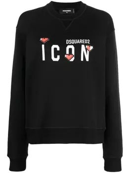 Dsquared2 Icon-print cotton sweatshirt, черный