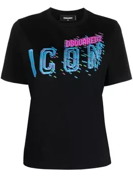 Dsquared2 Icon-print cotton T-shirt, черный