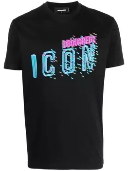 Dsquared2 Icon-print cotton T-shirt, черный