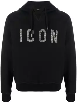 Dsquared2 Icon studded hoodie, черный