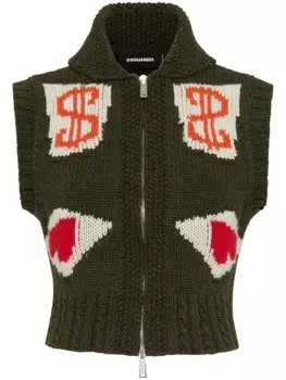 DSQUARED2 кардиган без рукавов, зеленый