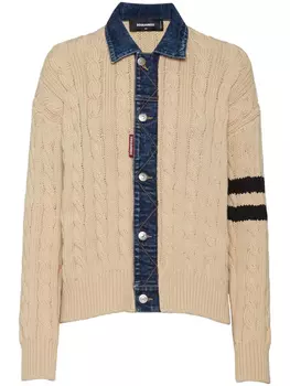 DSQUARED2 кардиган фактурной вязки, нейтральный