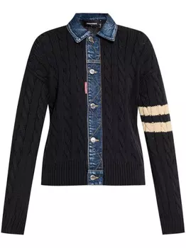 DSQUARED2 кардиган фактурной вязки, синий