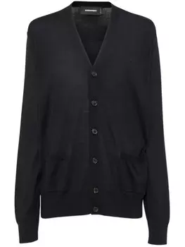 DSQUARED2 кардиган из натуральной шерсти, черный