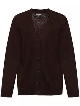 DSQUARED2 кардиган из шерсти альпака, коричневый