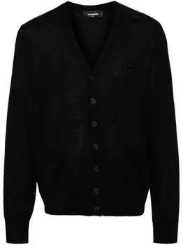 Dsquared2 кардиган из вирджинской шерсти с V-образным вырезом, черный