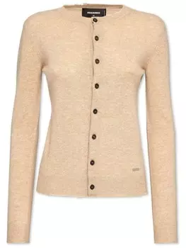 DSQUARED2 кардиган с круглым вырезом, нейтральный цвет