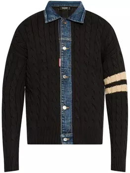 DSQUARED2 кардиган с логотипом, черный