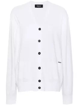 Dsquared2 кардиган тонкой вязки с логотипом, белый