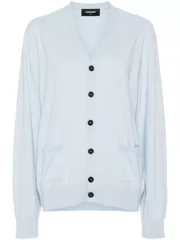 Dsquared2 кардиган тонкой вязки с логотипом, синий