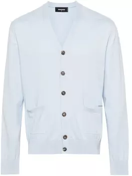 Dsquared2 кардиган тонкой вязки с V-образным вырезом, синий