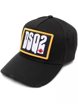 Dsquared2 кепка с фактурным логотипом, черный