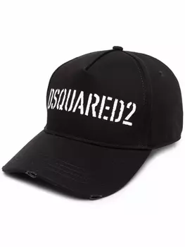 Dsquared2 кепка с вышитым логотипом, черный