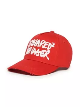 DSQUARED2 KIDS бейсболка с логотипом, красный