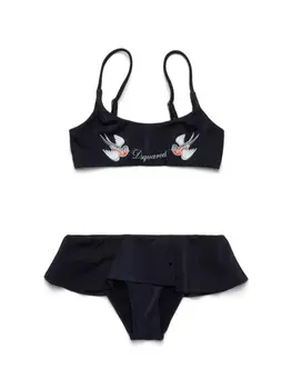 DSQUARED2 KIDS бикини с логотипом, черный