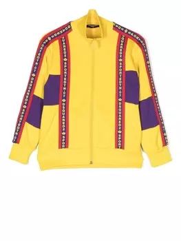 DSQUARED2 KIDS бомбер в стиле колор-блок, желтый