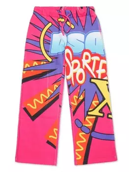 DSQUARED2 KIDS брюки с графичным принтом, розовый