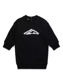 Dsquared2 Kids dSQUARED2 KIDS хлопковое платье с принтом логотипа, черный