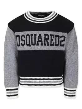 Dsquared2 Kids джемпер с логотипом DSQUARED2 KIDS в технике интарсия, черный