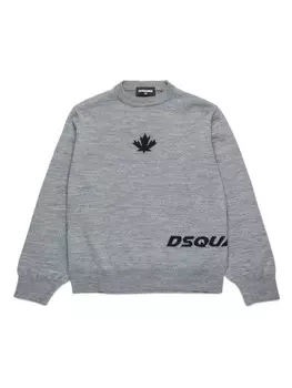 DSQUARED2 KIDS джемпер с жаккардовым логотипом, серый