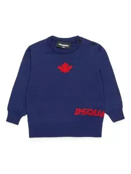 Dsquared2 Kids джемпер вязки интарсия с круглым вырезом, синий