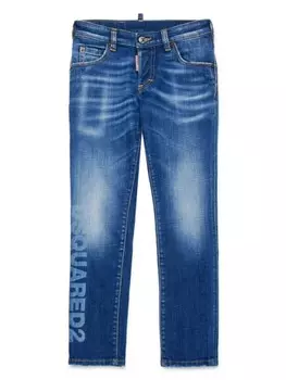 DSQUARED2 KIDS джинсы Clement с эффектом потертости, синий
