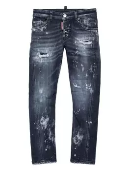 DSQUARED2 KIDS джинсы Twist с эффектом потертости, синий