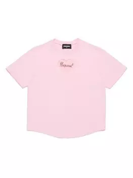 DSQUARED2 KIDS футболка с аппликацией, розовый
