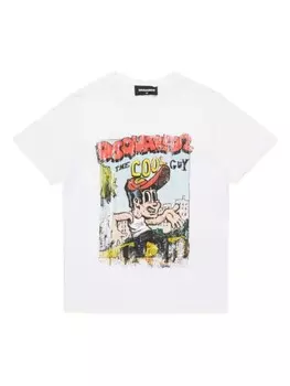 DSQUARED2 KIDS футболка с графичным принтом, белый