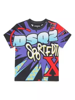 DSQUARED2 KIDS футболка с графичным принтом, черный