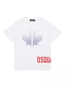 DSQUARED2 KIDS футболка с контрастным логотипом, белый