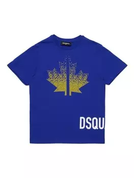 DSQUARED2 KIDS футболка с контрастным принтом, синий