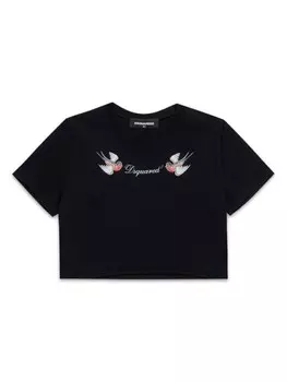 DSQUARED2 KIDS футболка с логотипом, черный