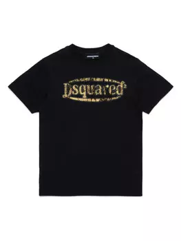 DSQUARED2 KIDS футболка с логотипом, черный