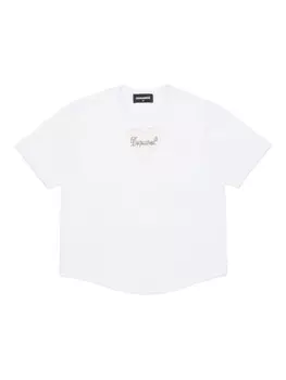 DSQUARED2 KIDS футболка с нашивкой-логотипом, белый