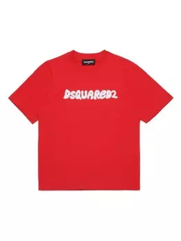 DSQUARED2 KIDS футболка с вышитым логотипом, красный
