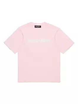 DSQUARED2 KIDS футболка с вышитым логотипом, розовый